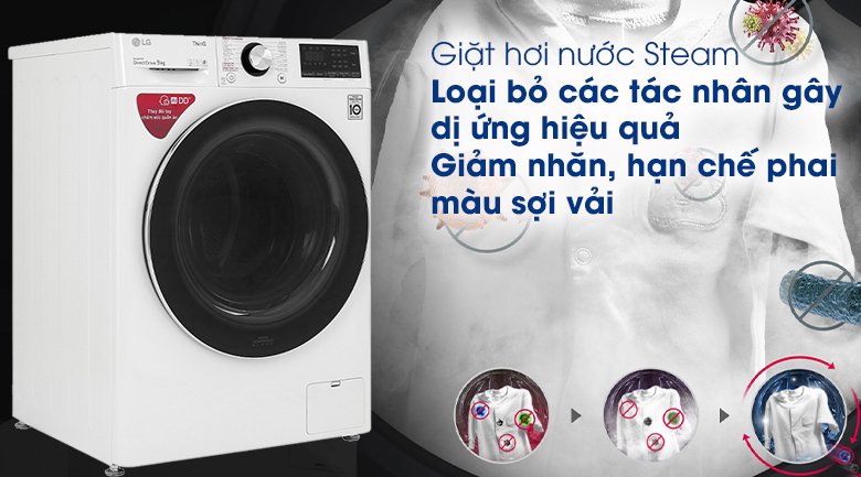 Máy giặt LG Inverter 9 kg FV1409S2W - Giặt hơi nước Steam